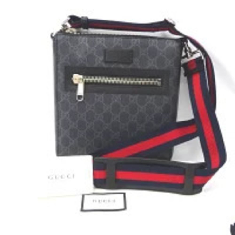 Gucci Shoulder Bag Messenger GG Supreme Leather Black
